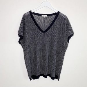 Madewell | Black and White Stripe Linen Blend Loose Fit Top